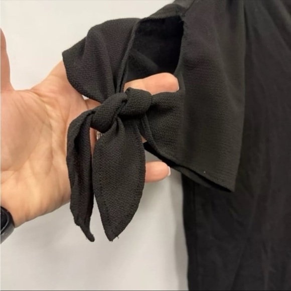 MICHAEL Michael Kors Basics Black Tie Sleeve Blouse Top Women’s Size Small - Picture 4 of 11